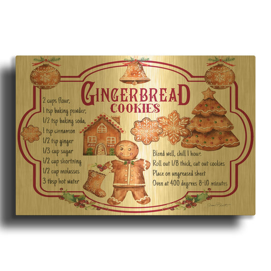 'Gingerbread Recipe' By Jean Plout Gold Metal Wall Art