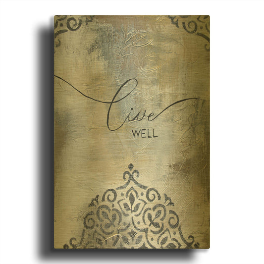 'Gold And Grey Sentiment A2' By Jean Plout Gold Metal Wall Art
