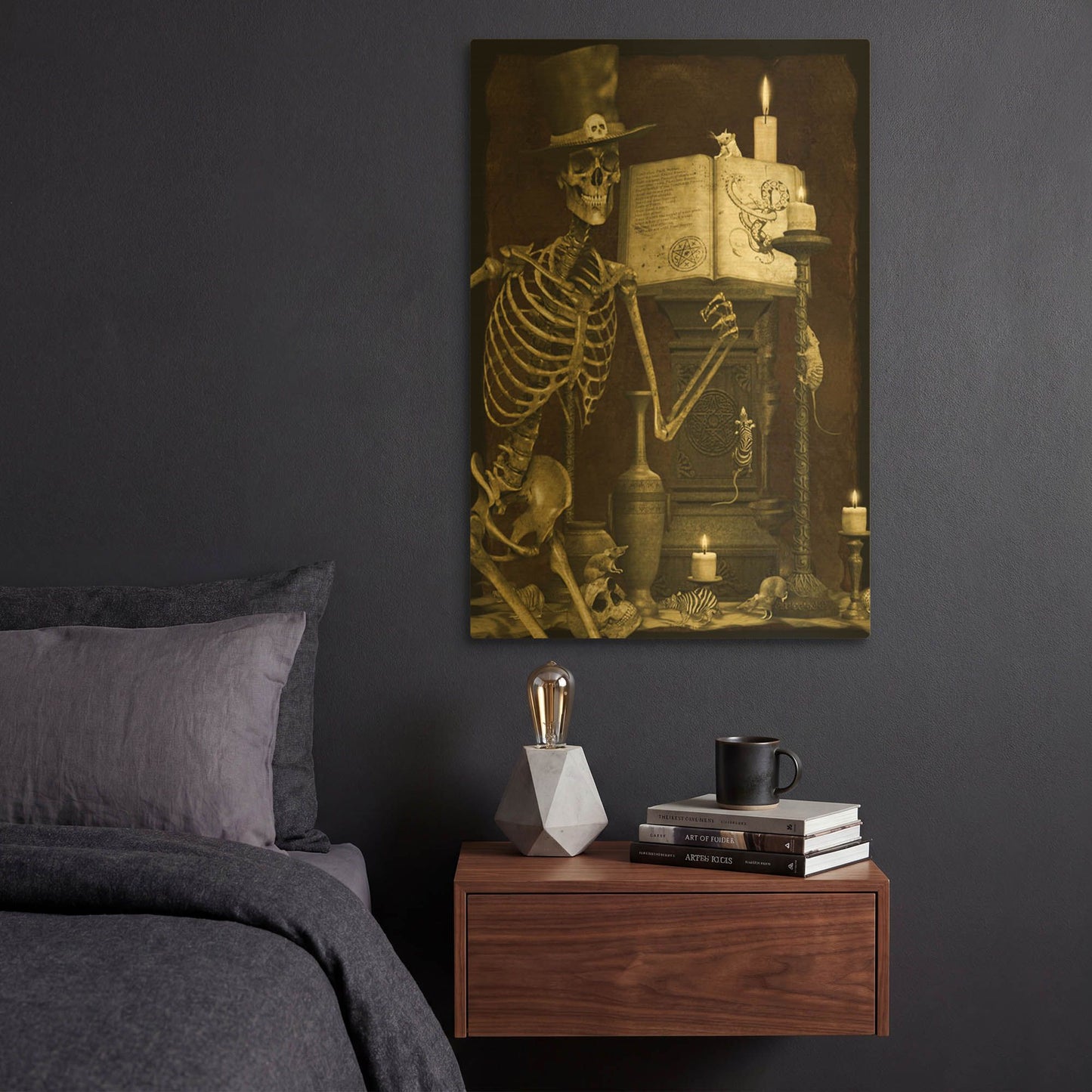 'Halloween Graveyard D' By Jean Plout Gold Metal Wall Art