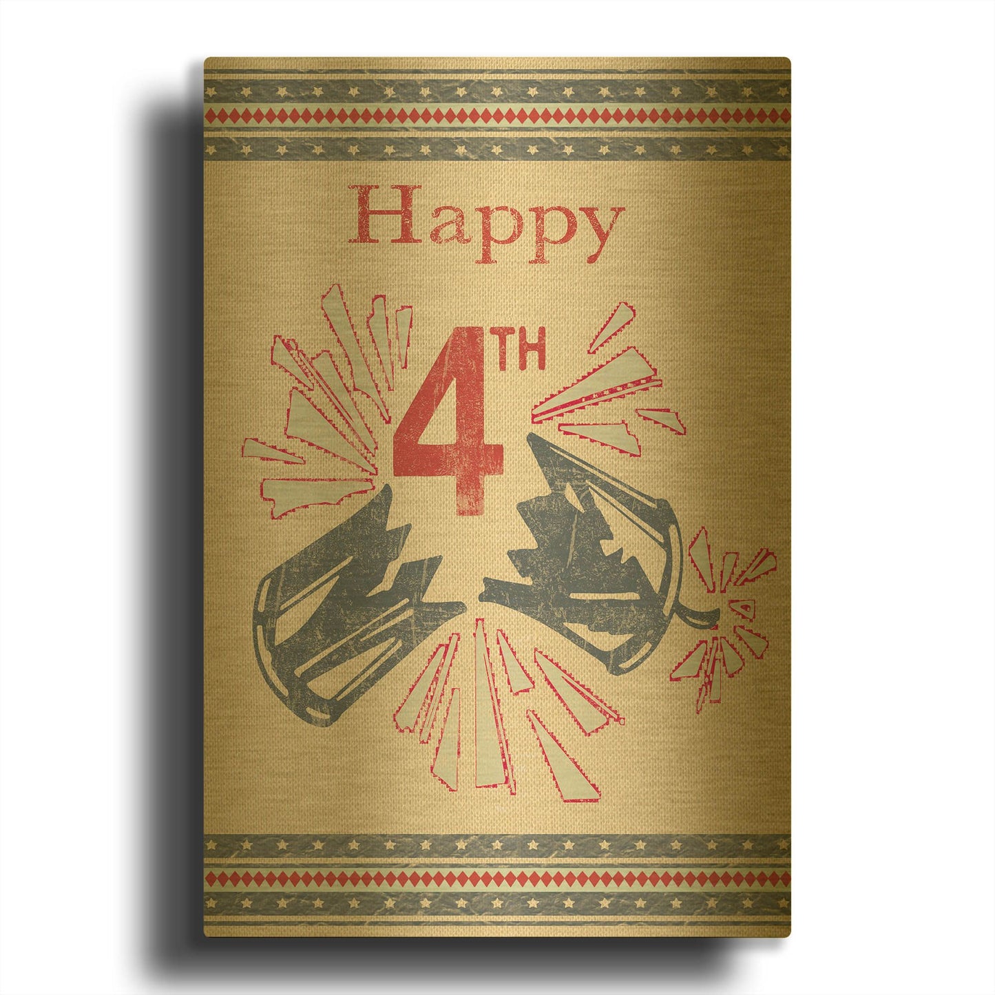 'Happy 4th America' By Jean Plout Gold Metal Wall Art