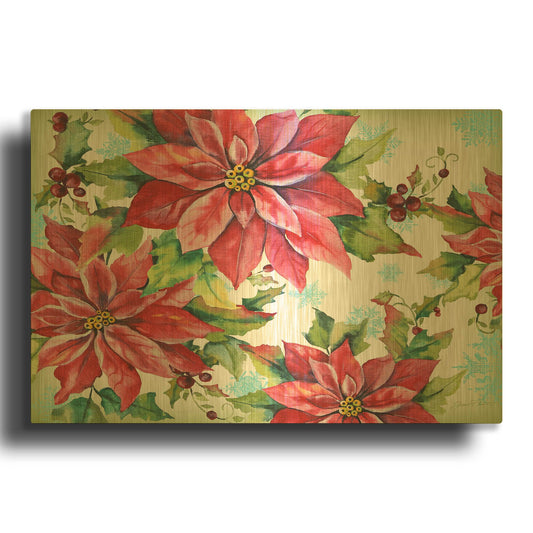 'Holiday Celebration A' By Jean Plout Gold Metal Wall Art