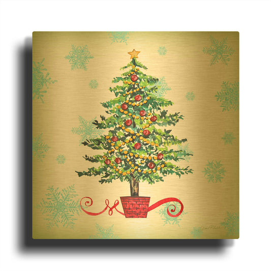 'Holiday Celebration C' By Jean Plout Gold Metal Wall Art