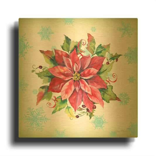 'Holiday Celebration E' By Jean Plout Gold Metal Wall Art