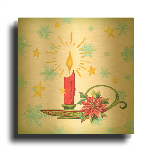'Holiday Celebration F' By Jean Plout Gold Metal Wall Art