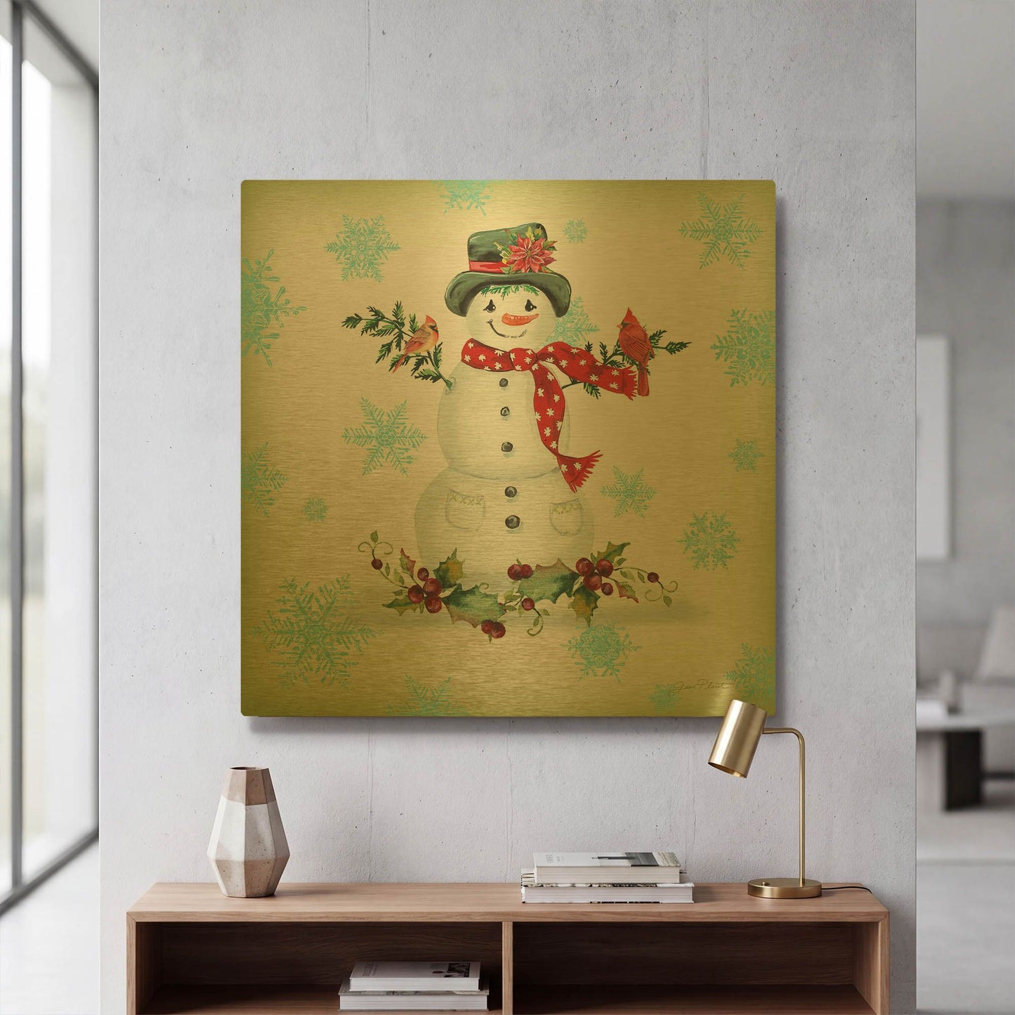 'Holiday Celebration G' By Jean Plout Gold Metal Wall Art
