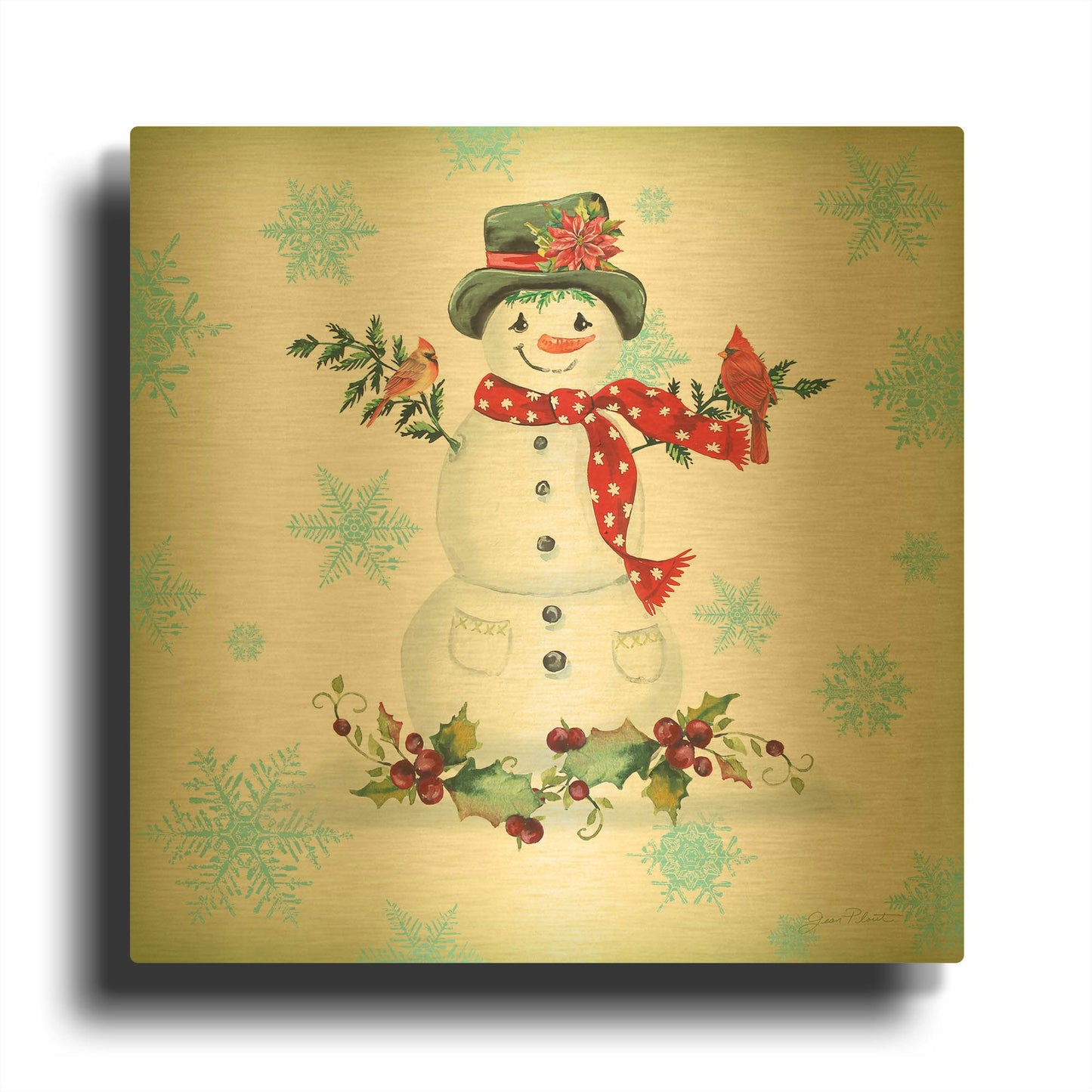 'Holiday Celebration G' By Jean Plout Gold Metal Wall Art
