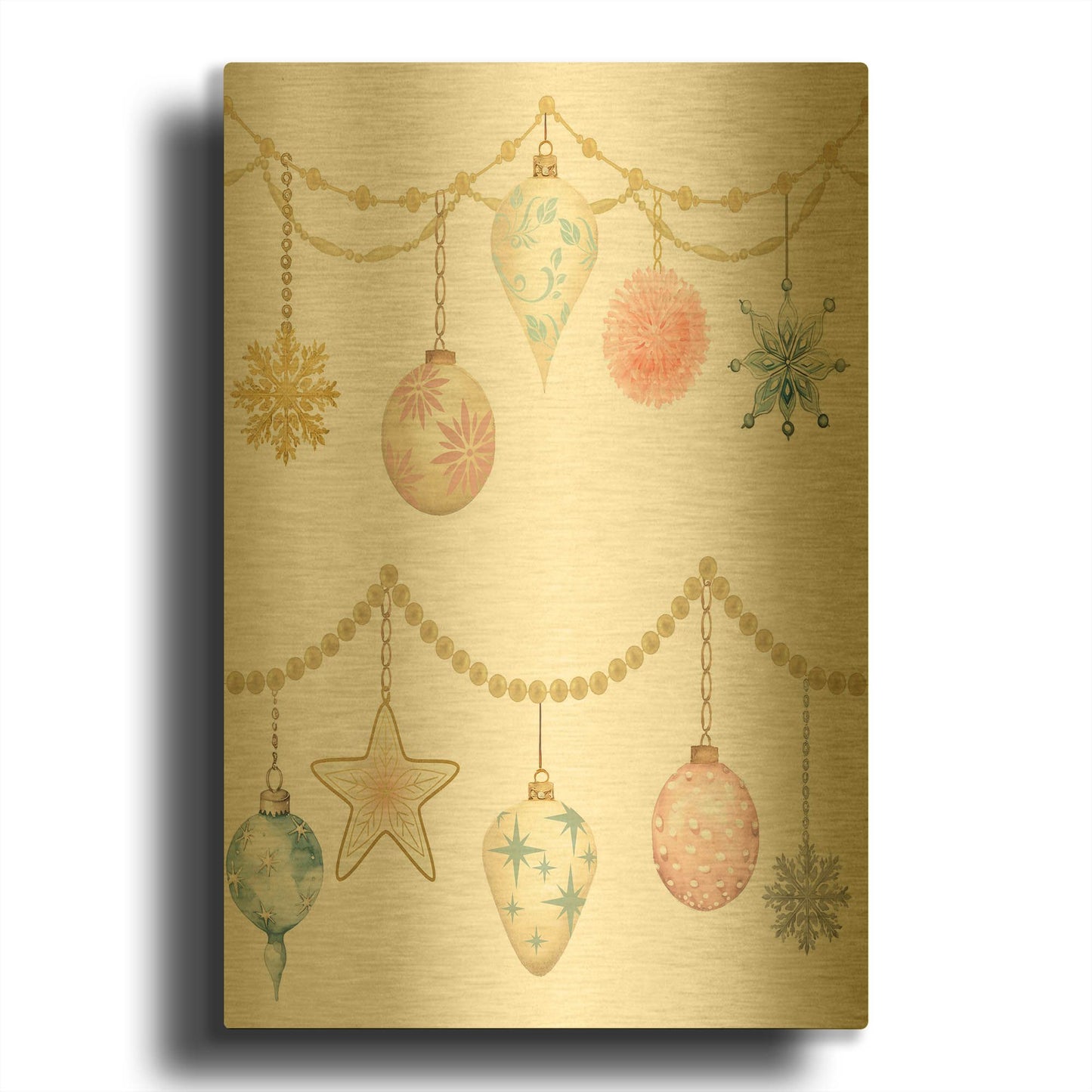 'Holiday Ritz' By Jean Plout Gold Metal Wall Art