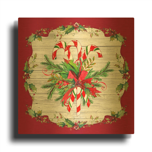 'Holiday Treasures B' By Jean Plout Gold Metal Wall Art