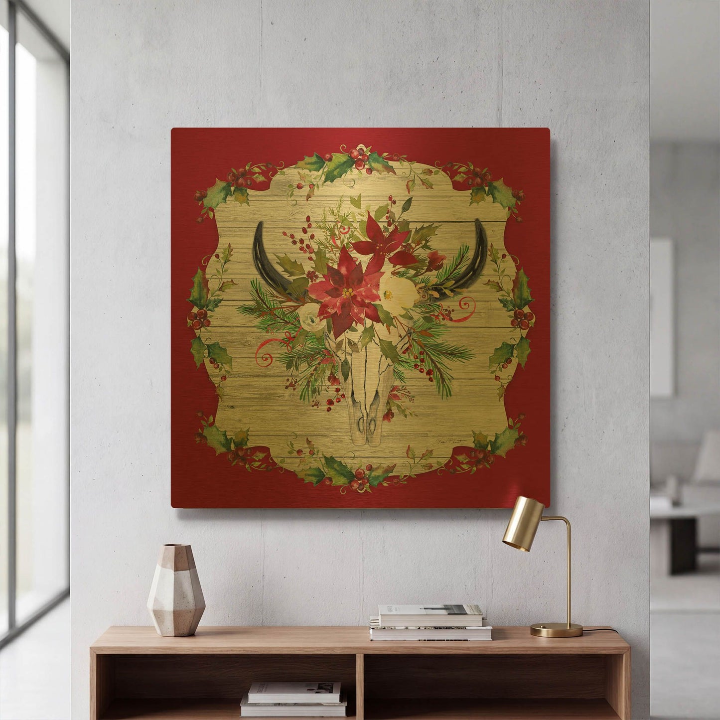 'Holiday Treasures C' By Jean Plout Gold Metal Wall Art