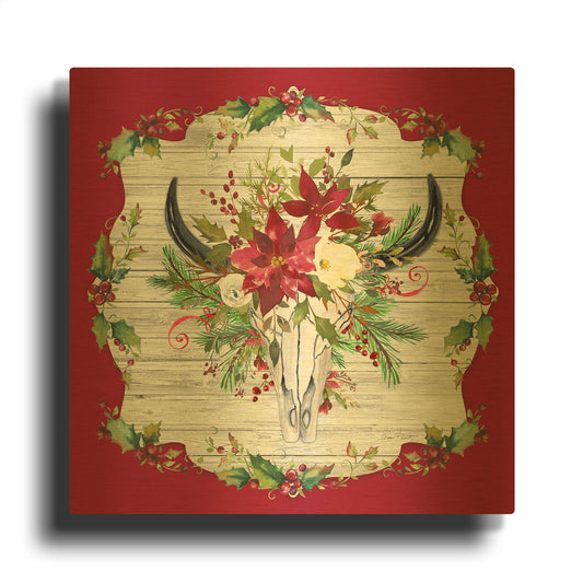 'Holiday Treasures C' By Jean Plout Gold Metal Wall Art