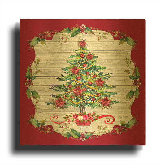 'Holiday Treasures D' By Jean Plout Gold Metal Wall Art