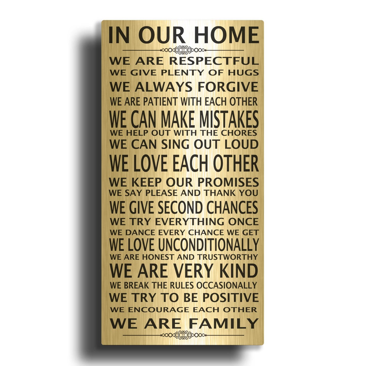 'In Our Home' By Jean Plout Gold Metal Wall Art