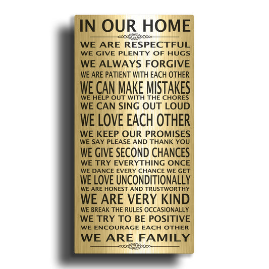 'In Our Home' By Jean Plout Gold Metal Wall Art