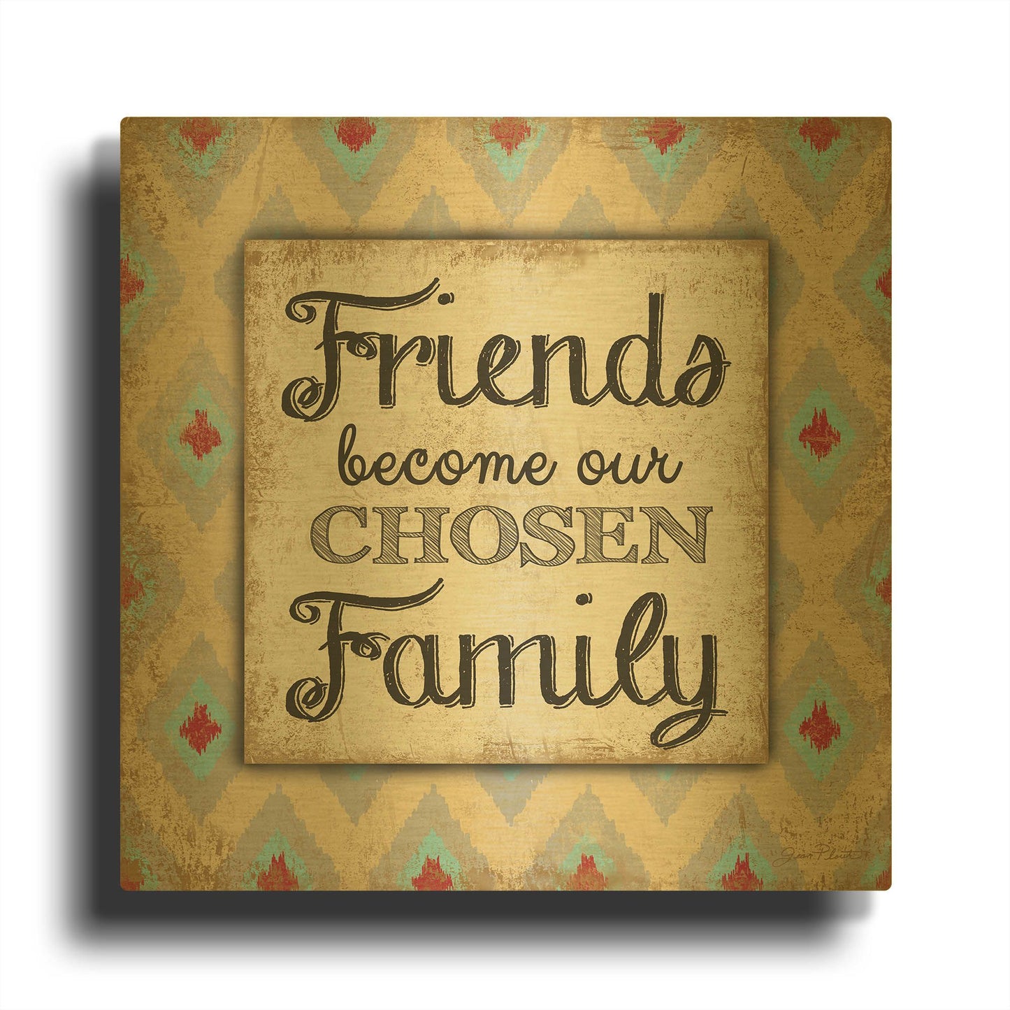 'Inspirational Message-Friends Become-16x16-300PPI-Jean Plout' By Jean Plout Gold Metal Wall Art
