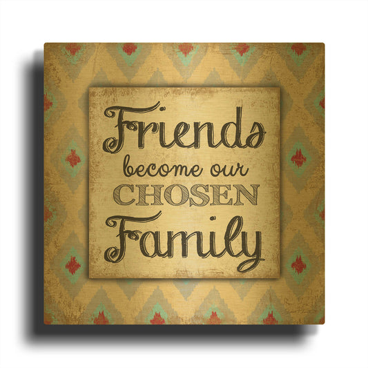 'Inspirational Message-Friends Become-16x16-300PPI-Jean Plout' By Jean Plout Gold Metal Wall Art