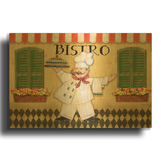 'Bistro Chef' By Jean Plout Gold Metal Wall Art