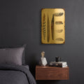 'Vintage Feather Study J' By Jean Plout Gold Metal Wall Art