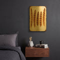 'Vintage Feather Study K' By Jean Plout Gold Metal Wall Art