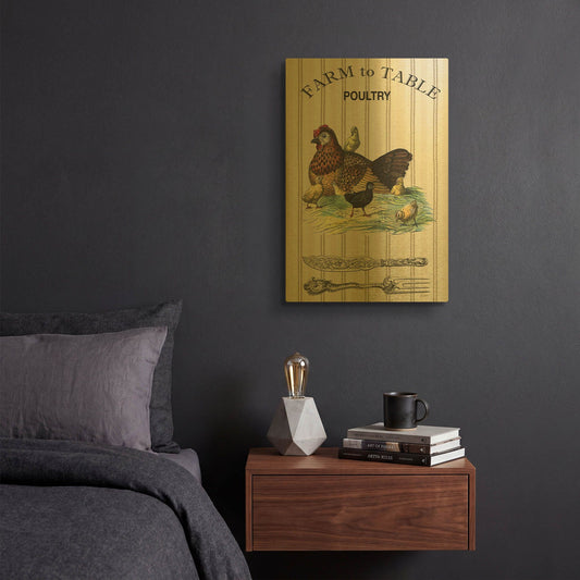 'Farm To Table D' By Jean Plout Gold Metal Wall Art