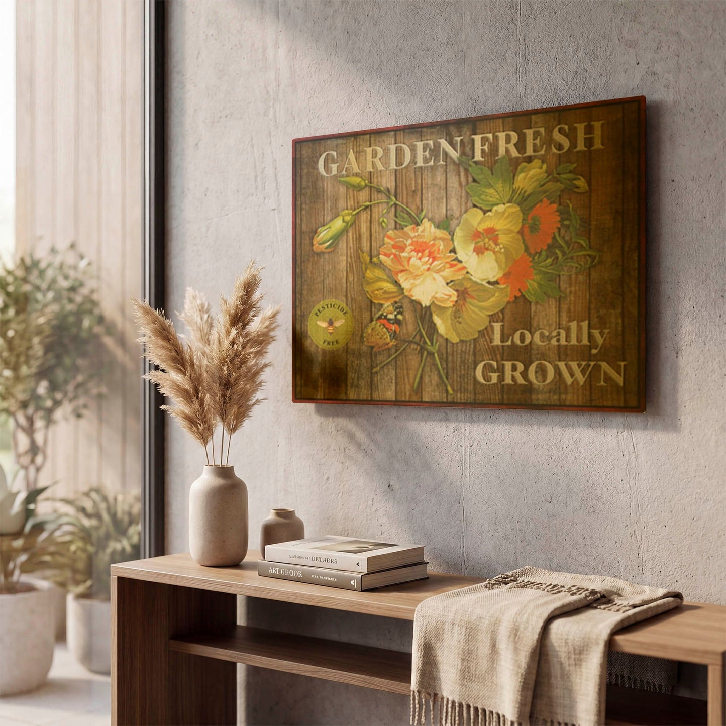 'Farm Fresh II' By Jean Plout Gold Metal Wall Art