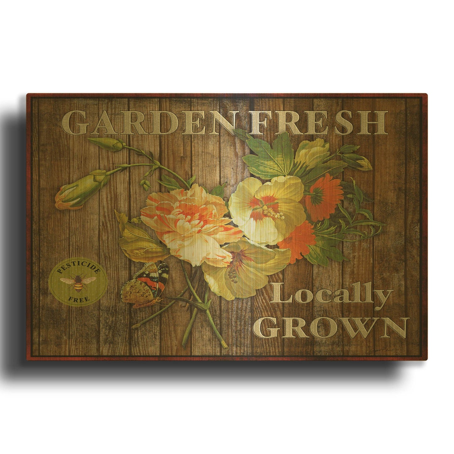 'Farm Fresh II' By Jean Plout Gold Metal Wall Art