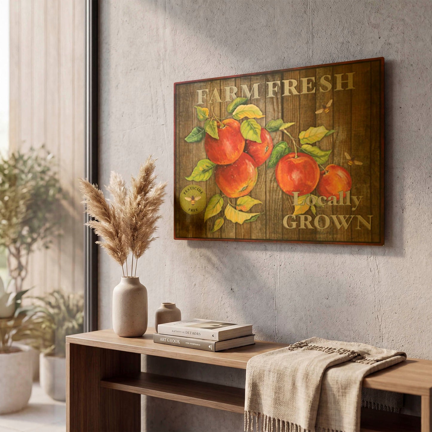 'Farm Fresh III' By Jean Plout Gold Metal Wall Art