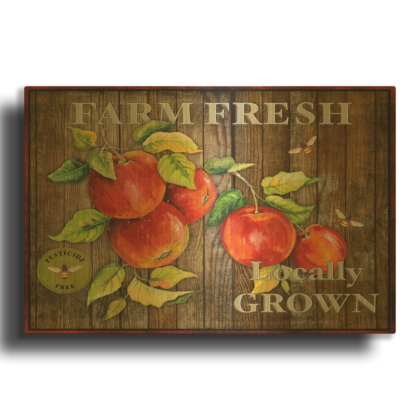'Farm Fresh III' By Jean Plout Gold Metal Wall Art