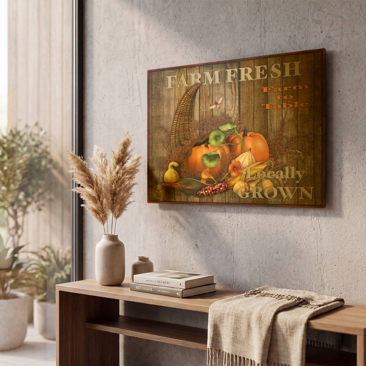 'Farm Fresh IV' By Jean Plout Gold Metal Wall Art