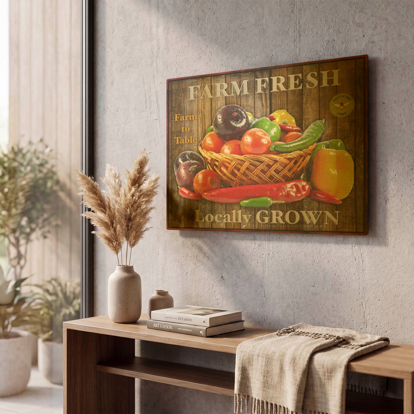 'Farm Fresh V' By Jean Plout Gold Metal Wall Art