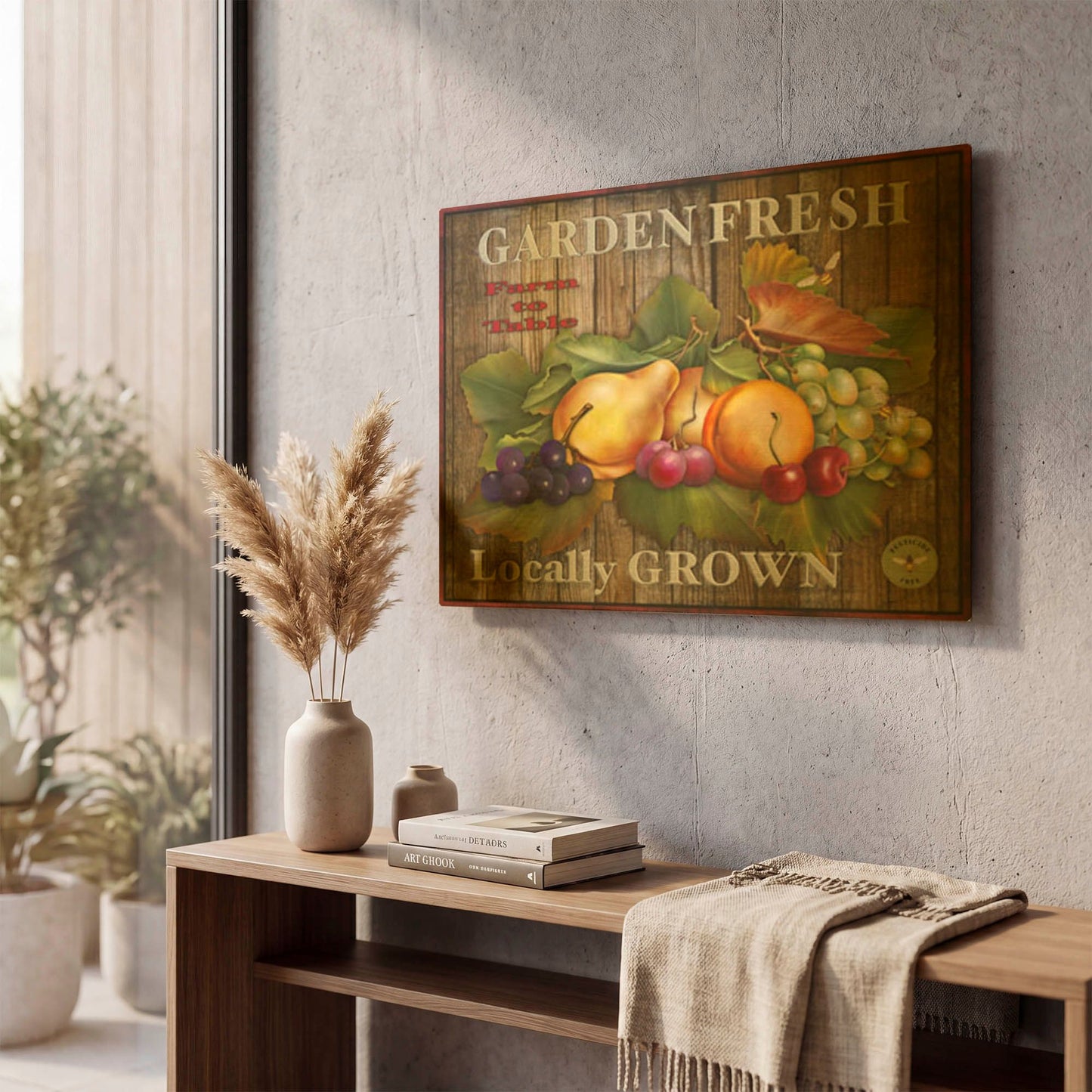 'Farm Fresh VI' By Jean Plout Gold Metal Wall Art