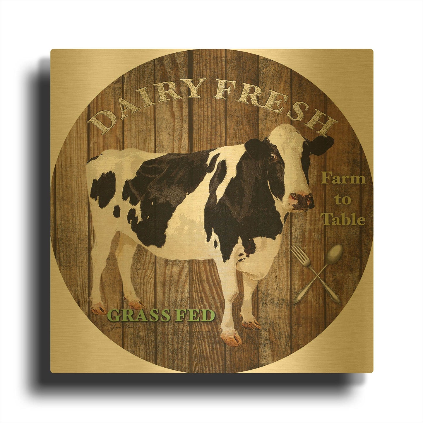 'Farm Fresh VII' By Jean Plout Gold Metal Wall Art