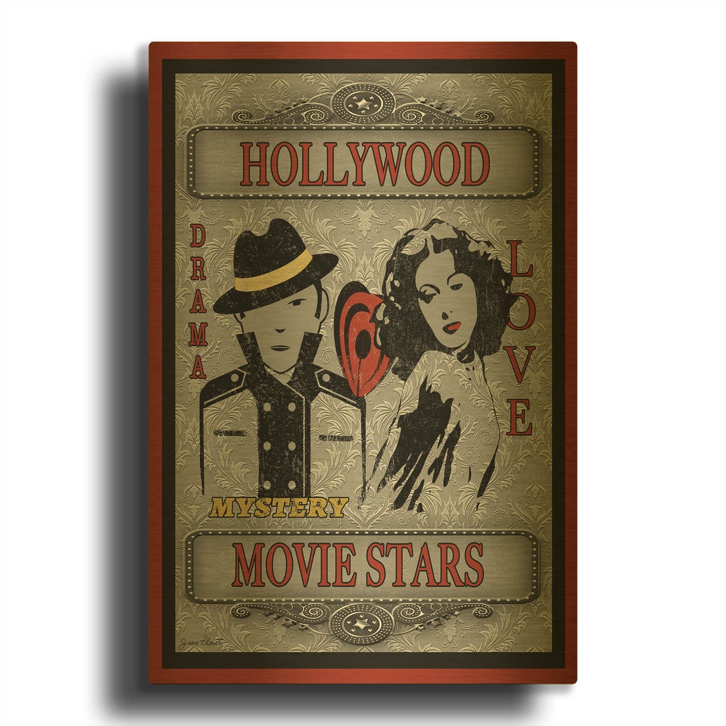 'Movie Stars Movie' By Jean Plout Gold Metal Wall Art