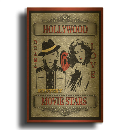 'Movie Stars Movie' By Jean Plout Gold Metal Wall Art
