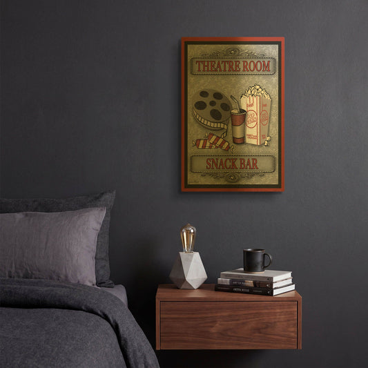 'Snack Bar Movie' By Jean Plout Gold Metal Wall Art