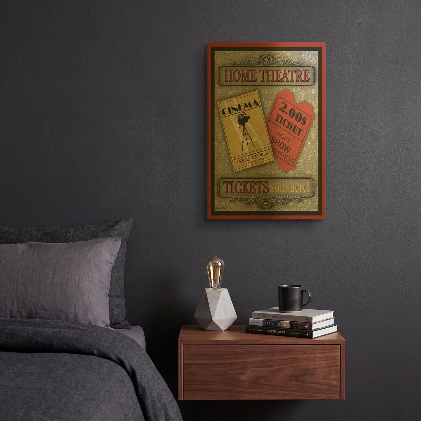 'Tickets Movie' By Jean Plout Gold Metal Wall Art