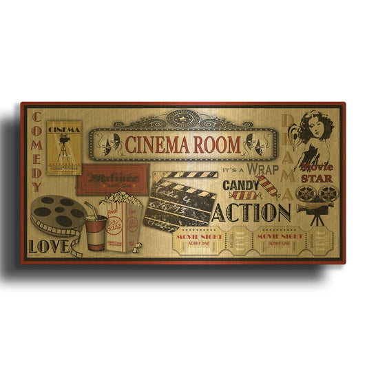 'Cinema Room Light' By Jean Plout Gold Metal Wall Art
