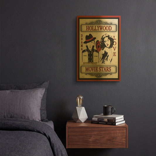 'Movie Stars Light Movie' By Jean Plout Gold Metal Wall Art