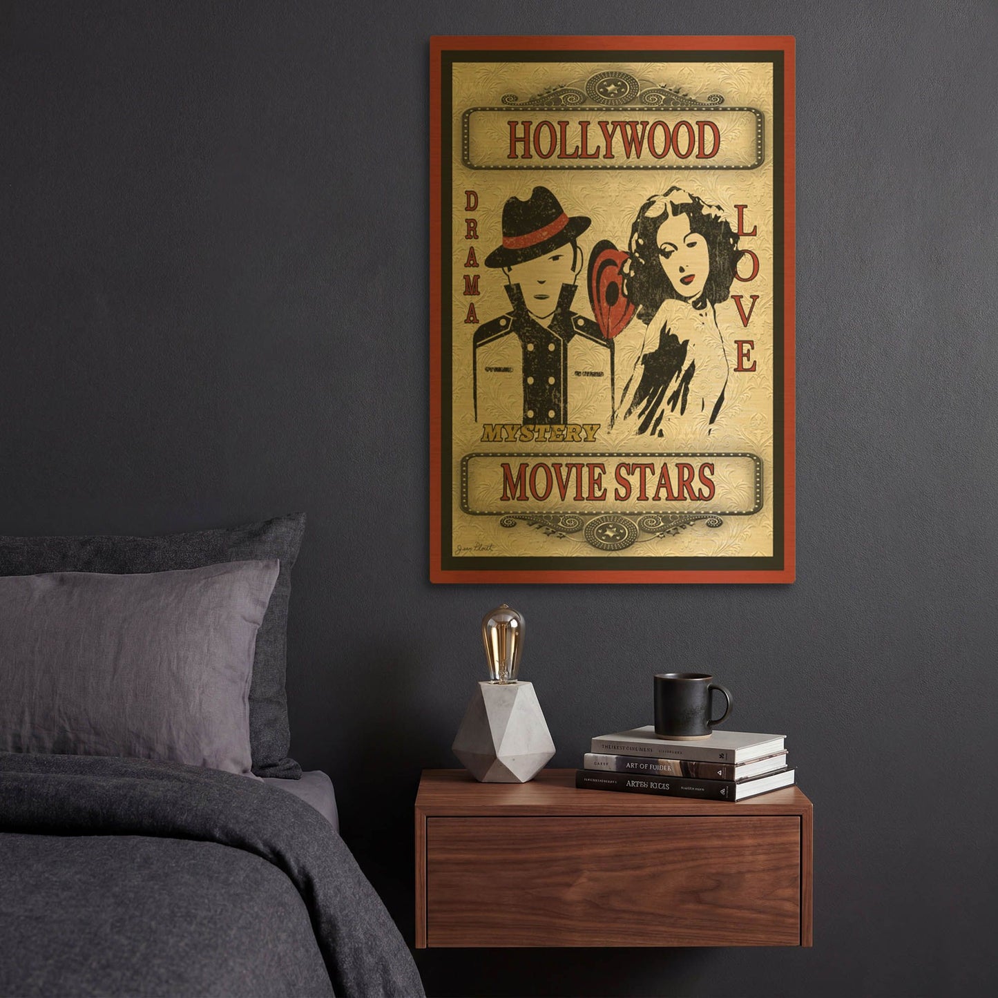 'Movie Stars Light Movie' By Jean Plout Gold Metal Wall Art