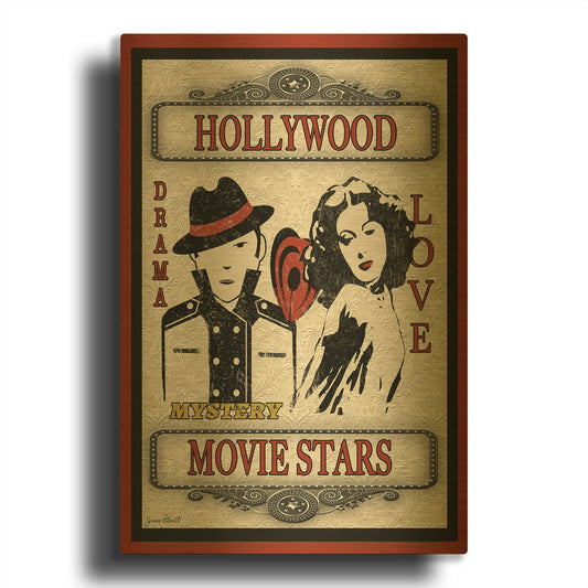 'Movie Stars Light Movie' By Jean Plout Gold Metal Wall Art