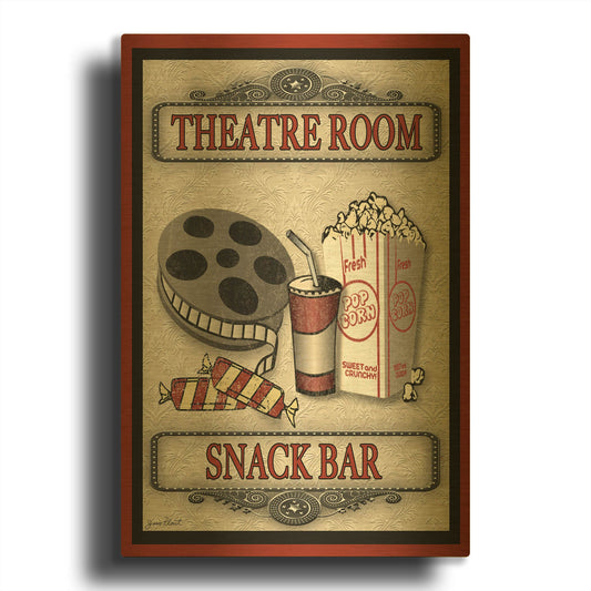'Snack Bar Movie Light' By Jean Plout Gold Metal Wall Art