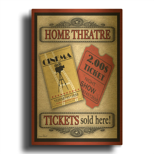 'Tickets Light Movie' By Jean Plout Gold Metal Wall Art