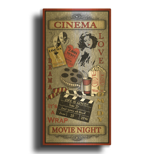 'Cinema 1' By Jean Plout Gold Metal Wall Art
