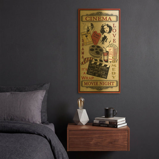 'Cinema 2' By Jean Plout Gold Metal Wall Art