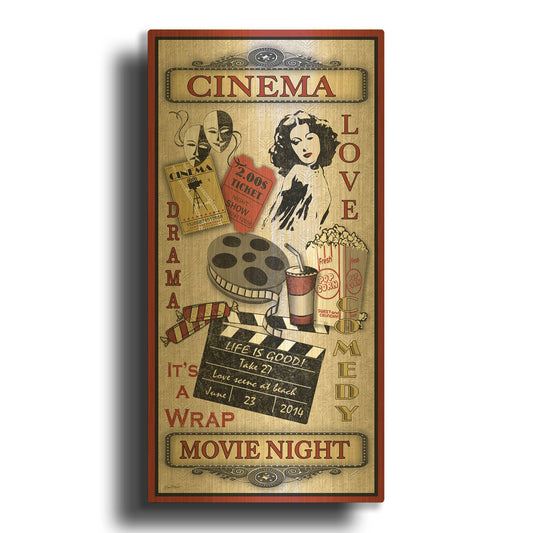 'Cinema 2' By Jean Plout Gold Metal Wall Art