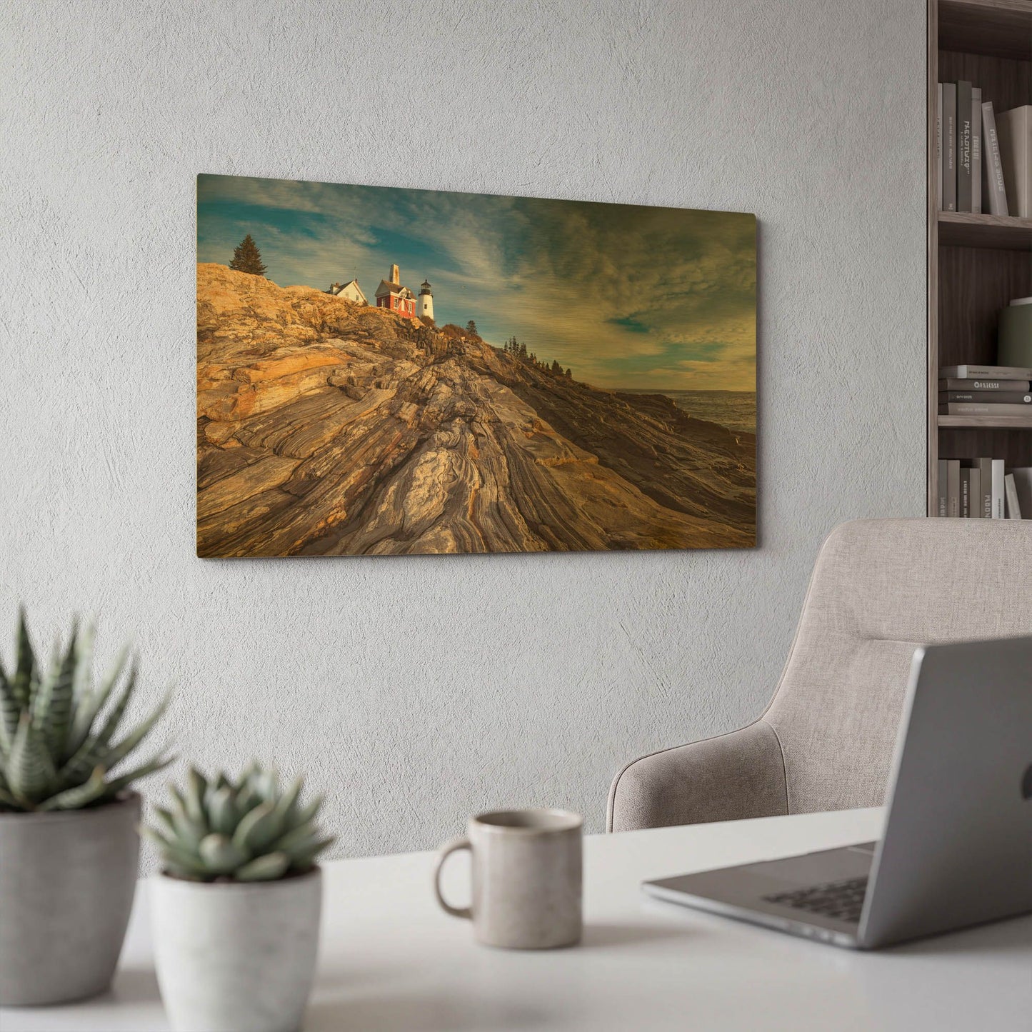 'Pemaquid Point' By Darren White Gold Metal Wall Art