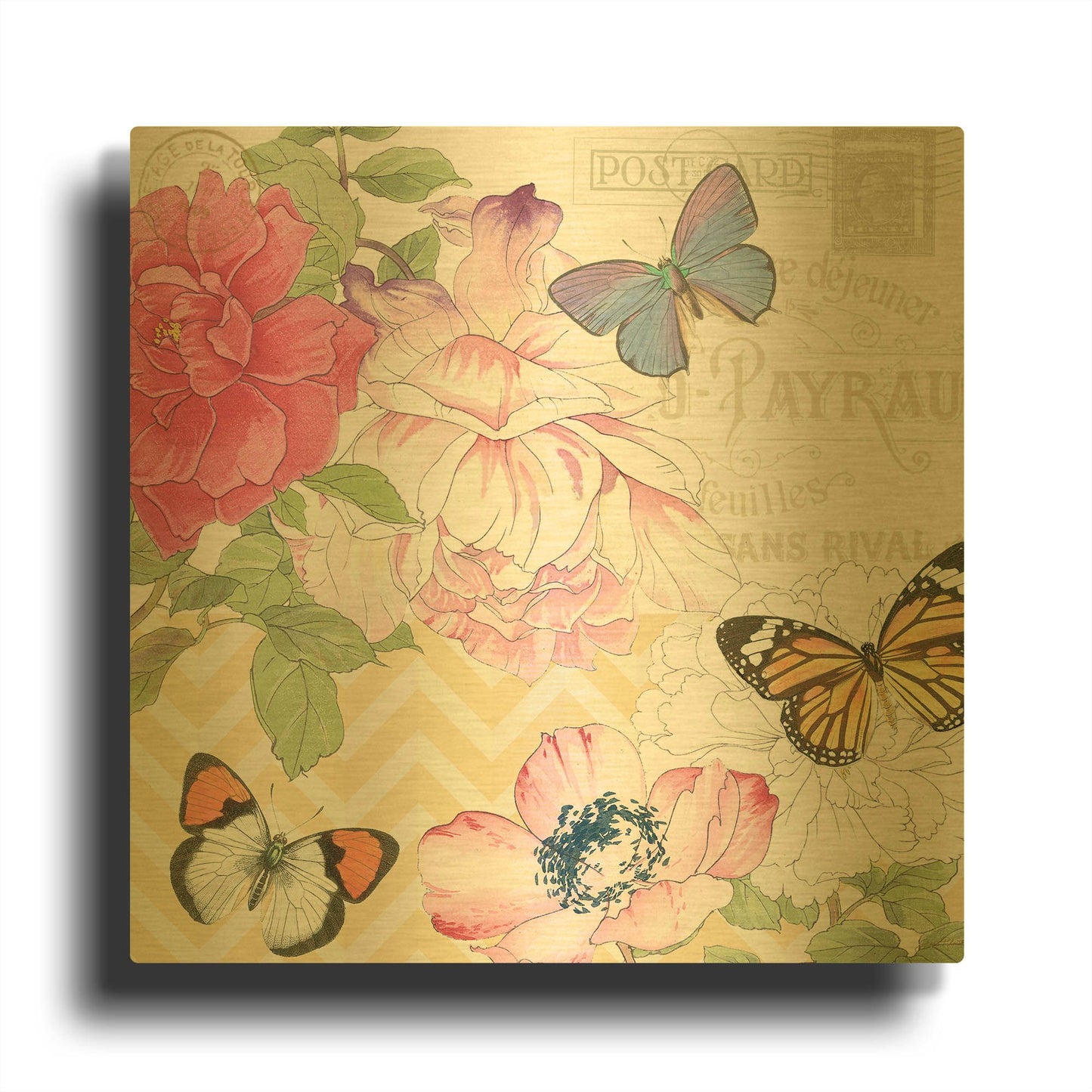 'Summer Postcard A1' By Jean Plout Gold Metal Wall Art