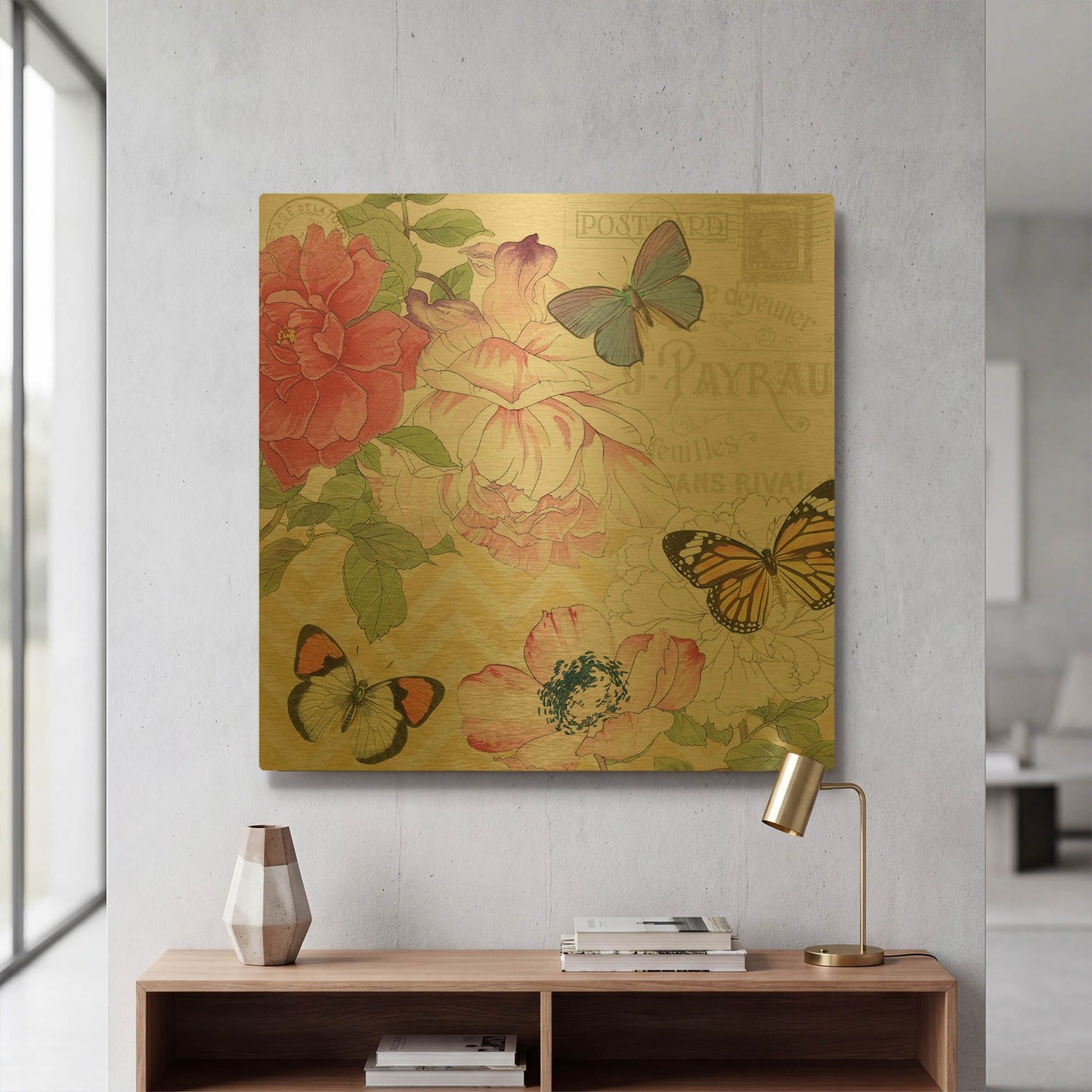 'Summer Postcard A1' By Jean Plout Gold Metal Wall Art