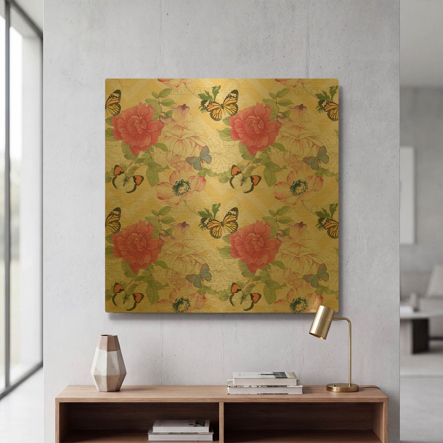 'Summer Postcard A2' By Jean Plout Gold Metal Wall Art