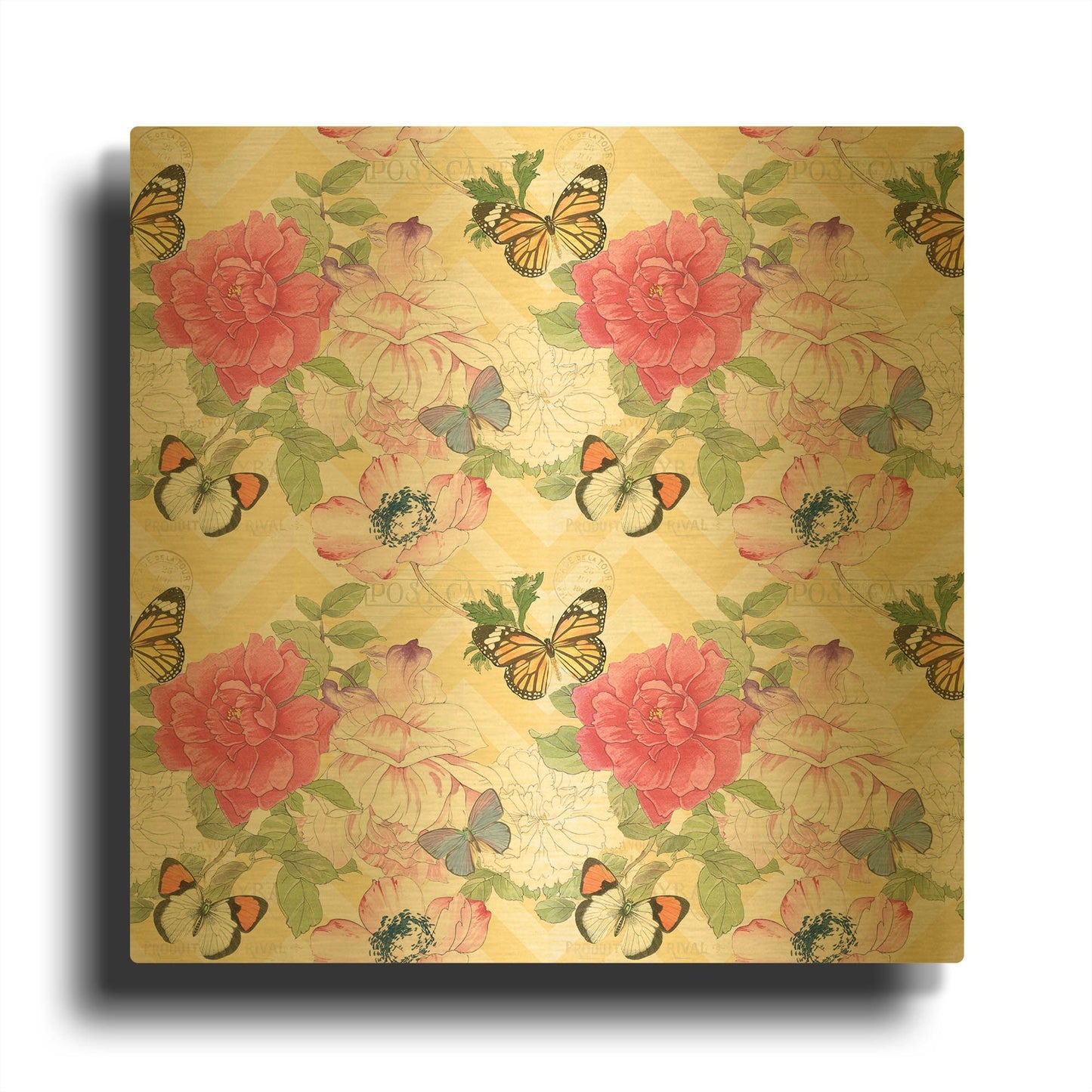 'Summer Postcard A2' By Jean Plout Gold Metal Wall Art
