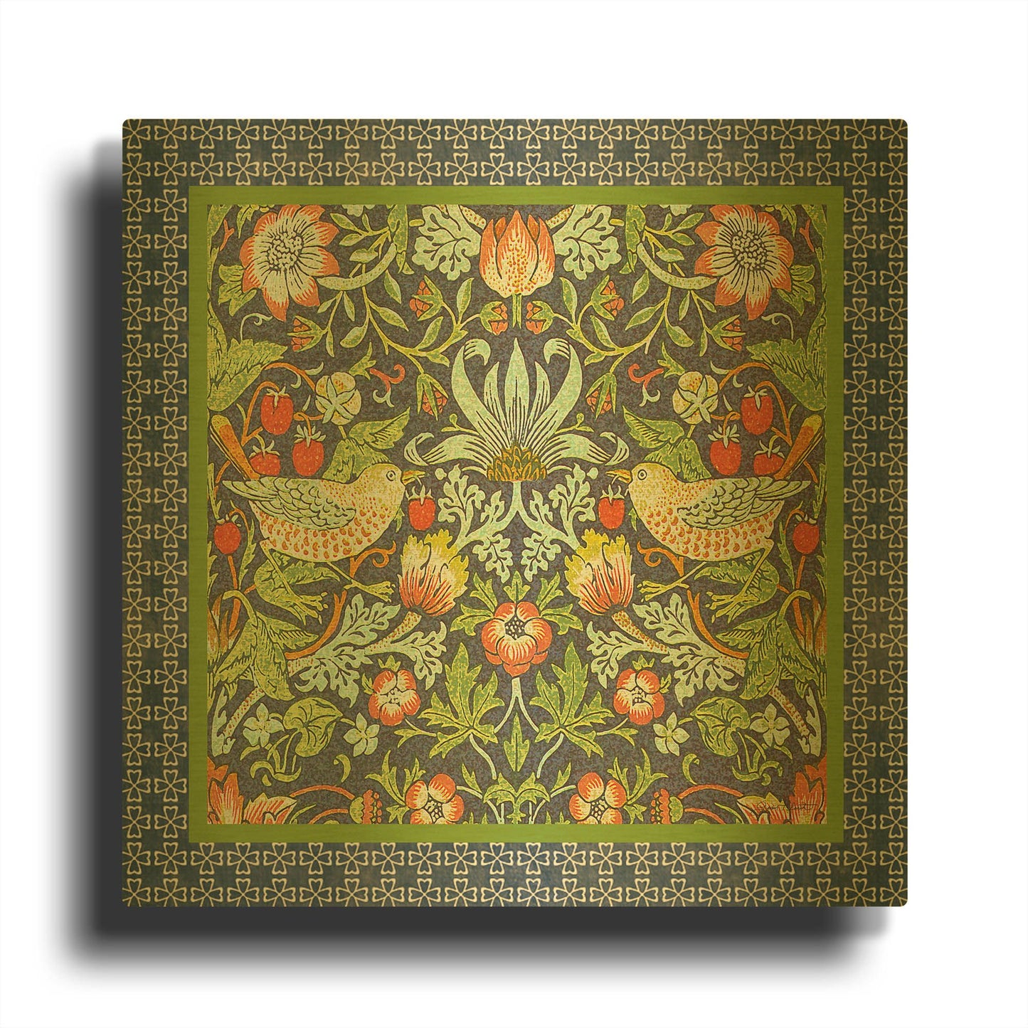 'Vintage Birds III' By Jean Plout Gold Metal Wall Art